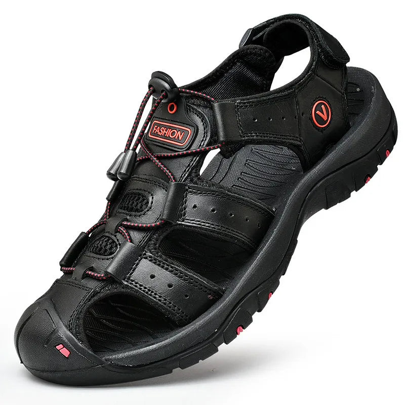 Sandália Masculina de Couro Antiderrapante - Adventure