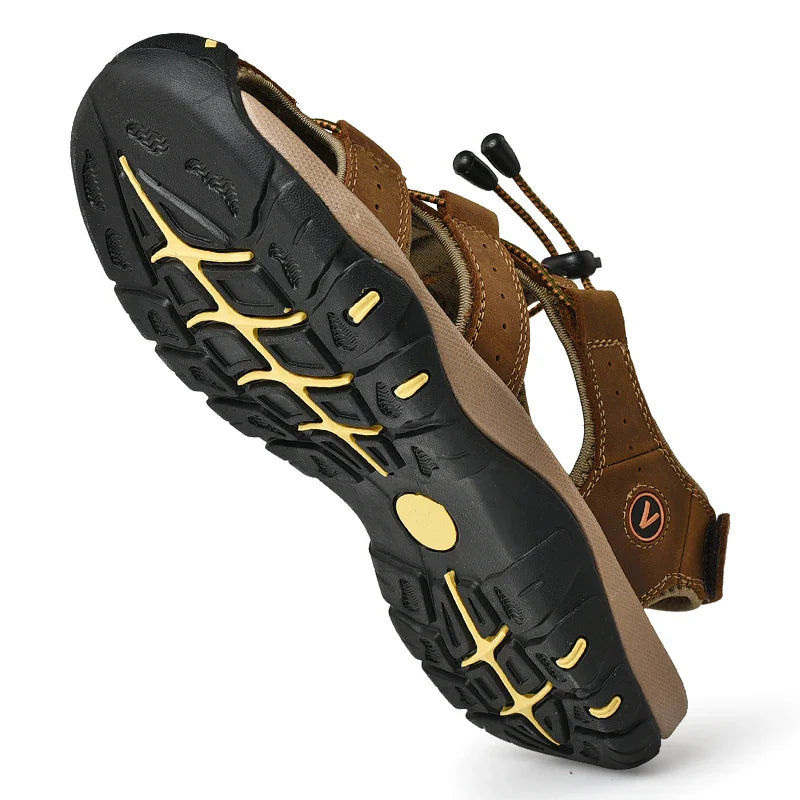 Sandália Masculina de Couro Antiderrapante - Adventure