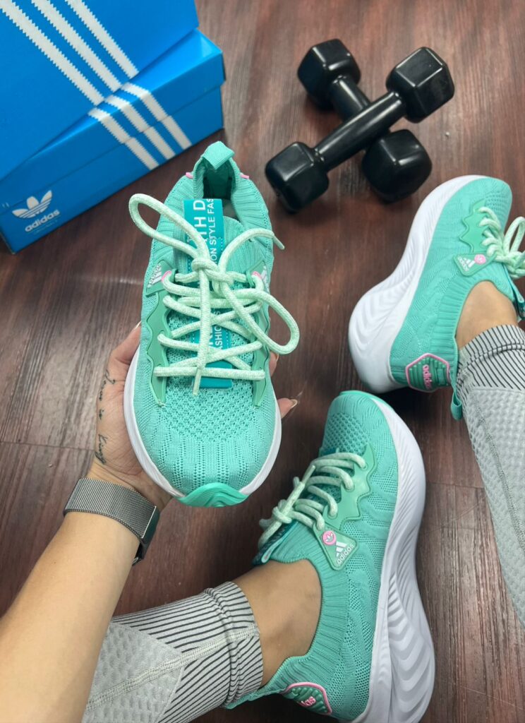 Tênis Adidas Sport Kinite Verde Água Feminino Premium