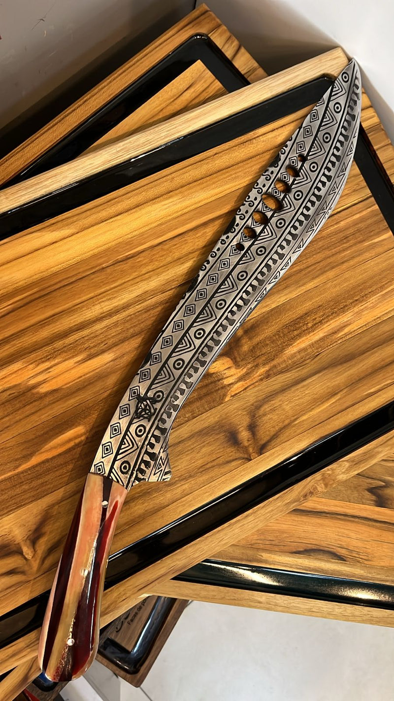 Inox 10 polegadas  Chifre de cervo natural  4 mm de espessura