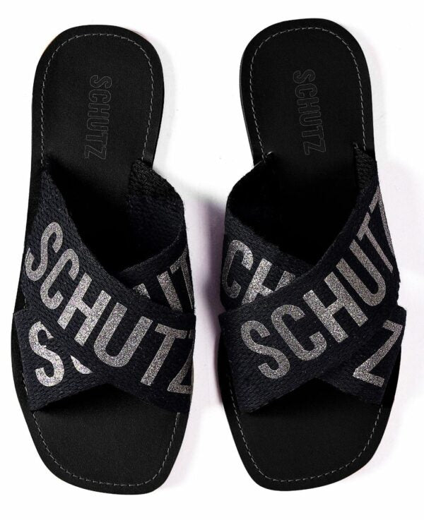 Sandália Schutz Flat X Gliter